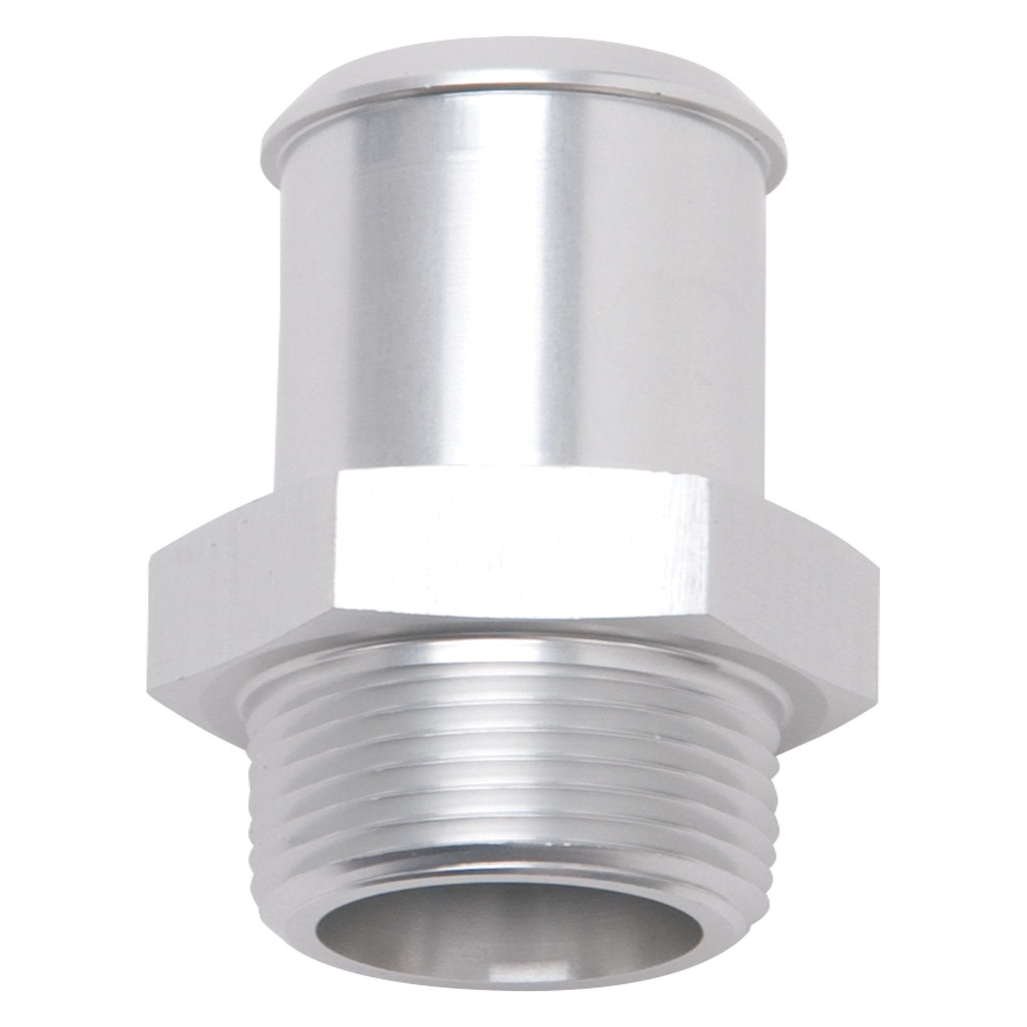 Edelbrock Heater Hose Fitting Straight 3/8 in. NPT and 5/8 in. Barb Clear Anodized 8188