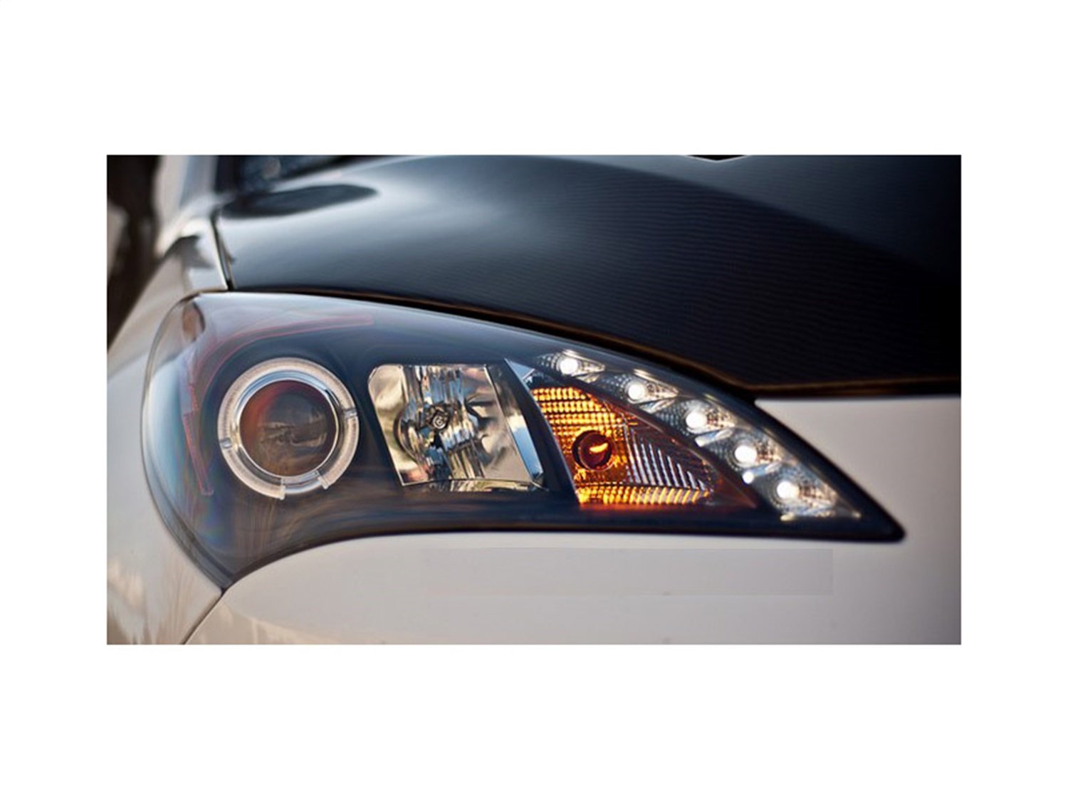 LED Halo Spyder Auto Projector Headlights Black/Clear 5034250