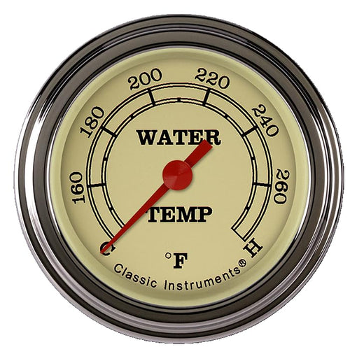 VT126SLF-12 Classic Instruments Vintge 2-1/8" Water Temperature Gauge Full Sweep 12mm