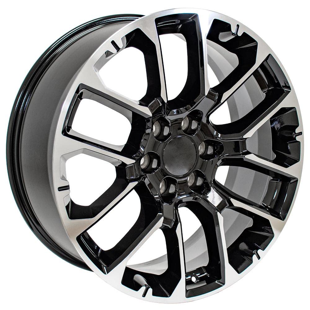 22 Inch OE Wheels CV67 Rim Fits Suburban 1500 High Country Style 6x139.7 22x9 Gloss Black Machined - Hollander 14079 (1)