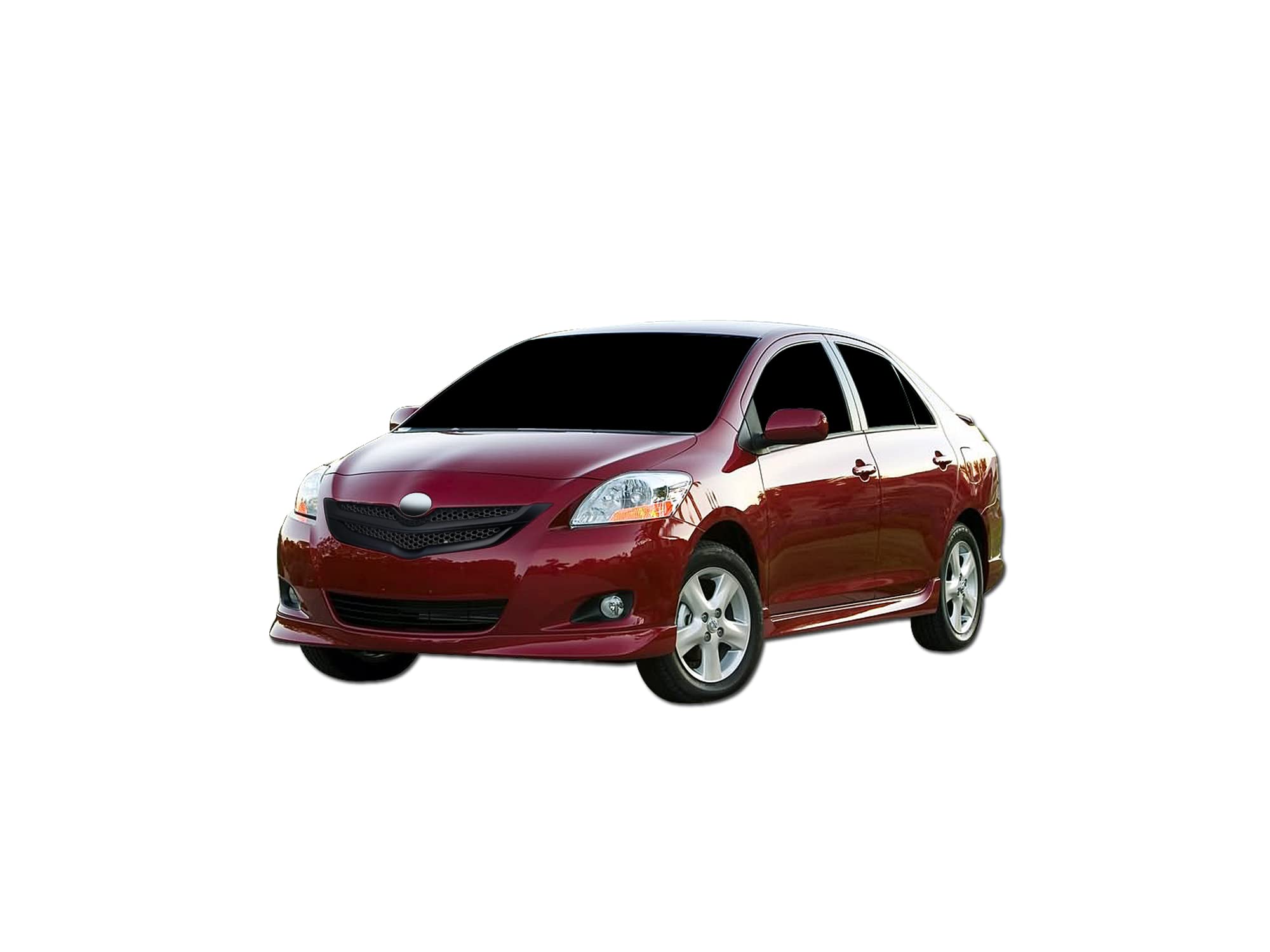 Honeycomb Mesh Front Hood Grille Armordillo USA 7150386 - Gloss Black Fits 2006-2011 Toyota Yaris 4 Door Sedan