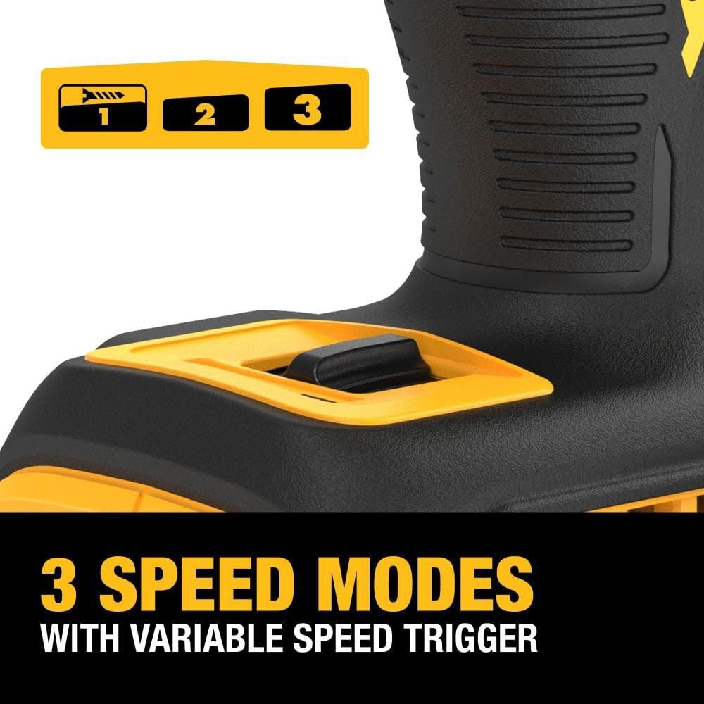 20V MAX XR DEWALT Impact Driver, 1/4 Inch High Torque Brushless 3 Speed Premium Cordless Impact Driver with LED Light, Extended Runtime, Tool Only (DCF845B)