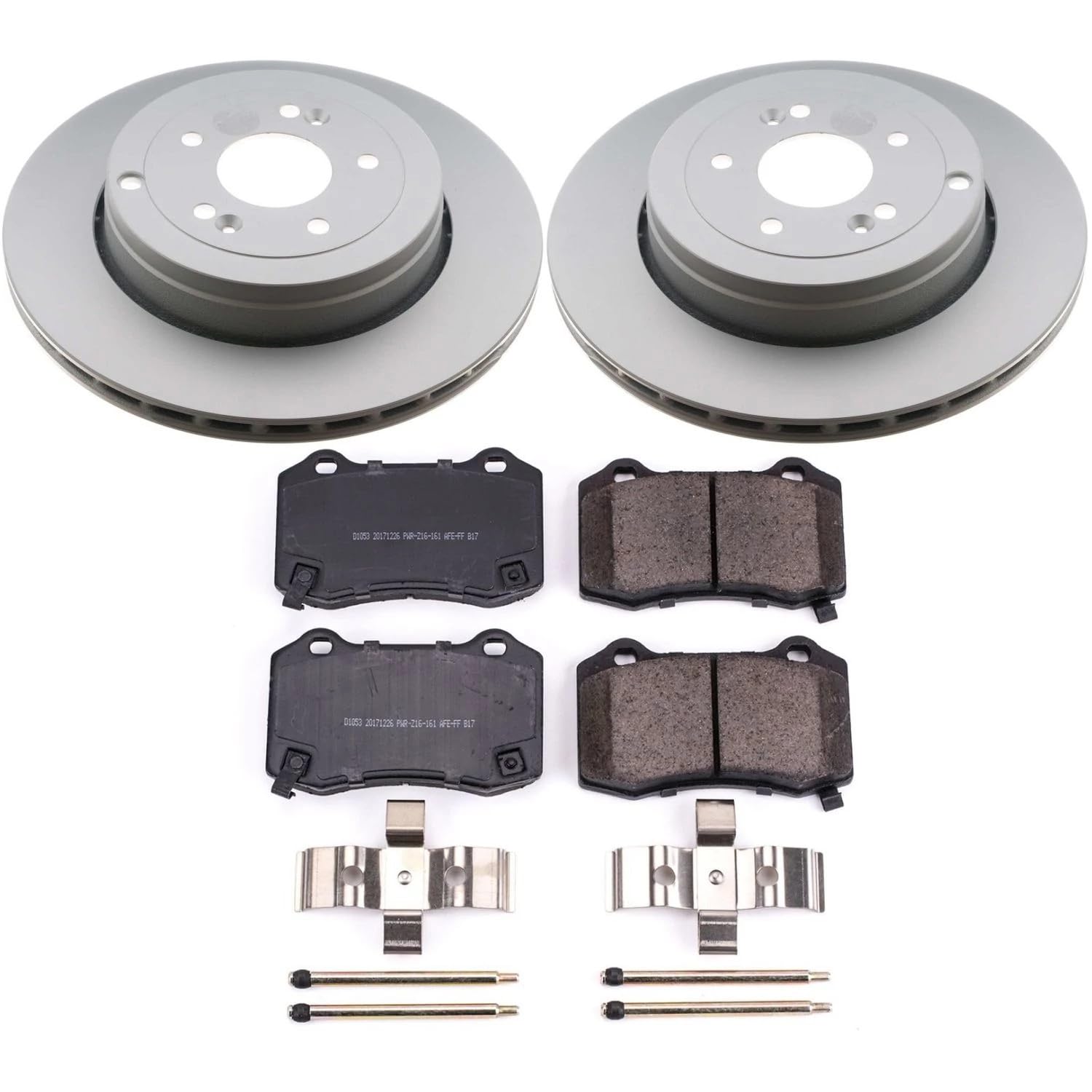 Power Stop Z17 Rear Coated Rotor Kit-Coated Brake Rotors, Ceramic Brake Pads For Hyundai Genesis Coupe 2010-2016 [Model Specific]