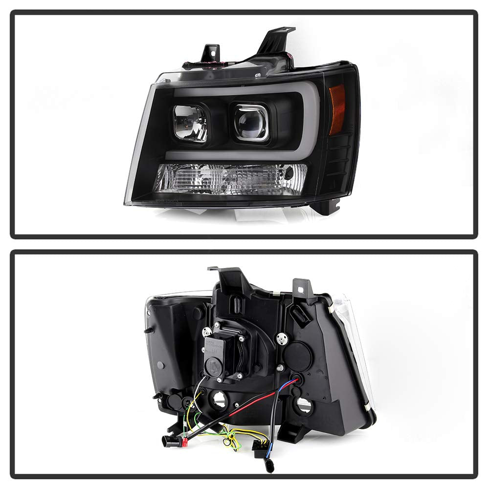 07-14 Chevy Suburban/Tahoe Spyder V2 Projector Headlights LED Turn Sig Black PRO-YD-CSUB07V3-SB-BK