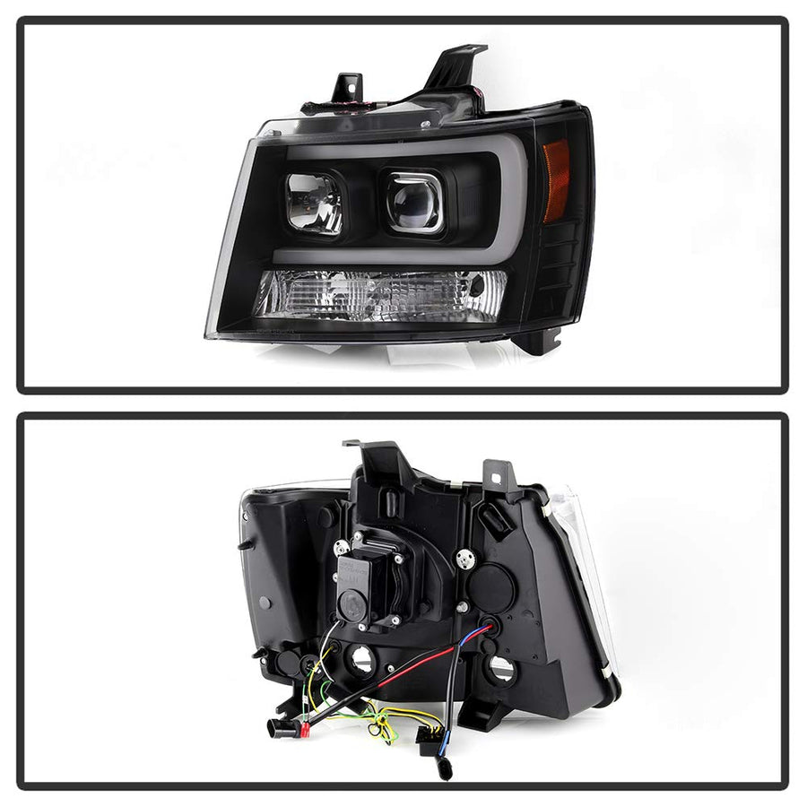 07-14 Chevy Suburban/Tahoe Spyder V2 Projector Headlights LED Turn Sig Black PRO-YD-CSUB07V3-SB-BK