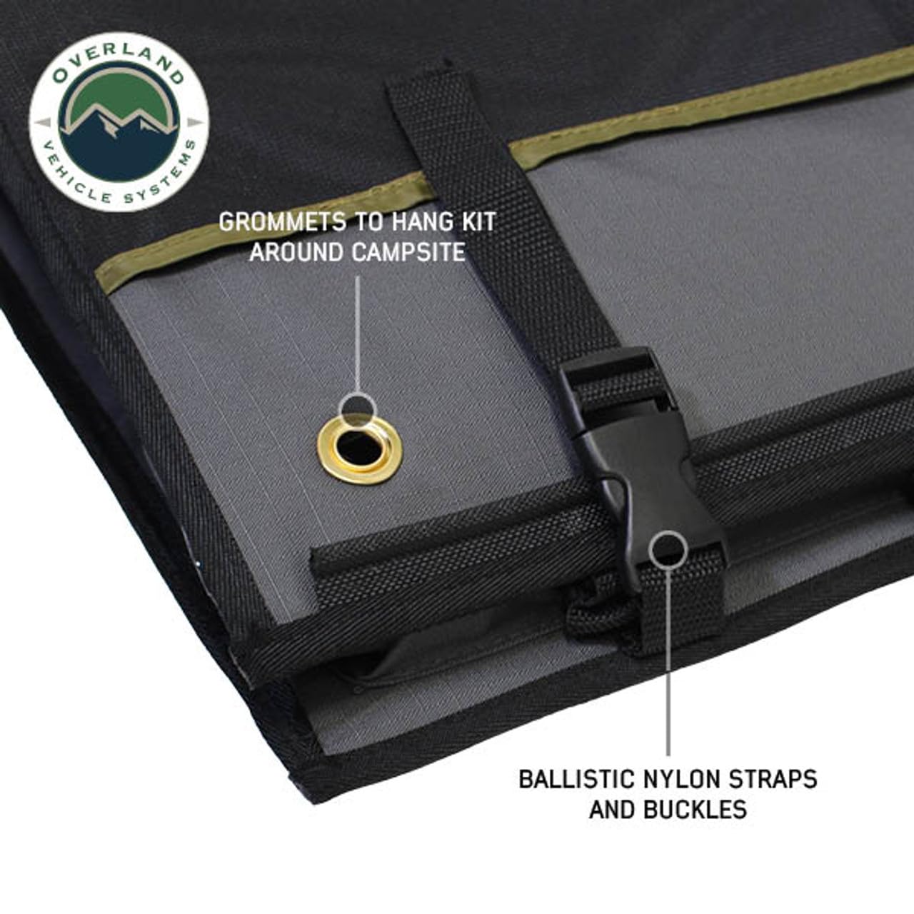 Overland Kitchen Kit - Overland Vehicle Systems - 24 Piece Cooking and Utensil Kit, Hanging Carrying Case - Premium Polycotton Ripstop Material - for Camping, Picnics, and Outdoor Adventures