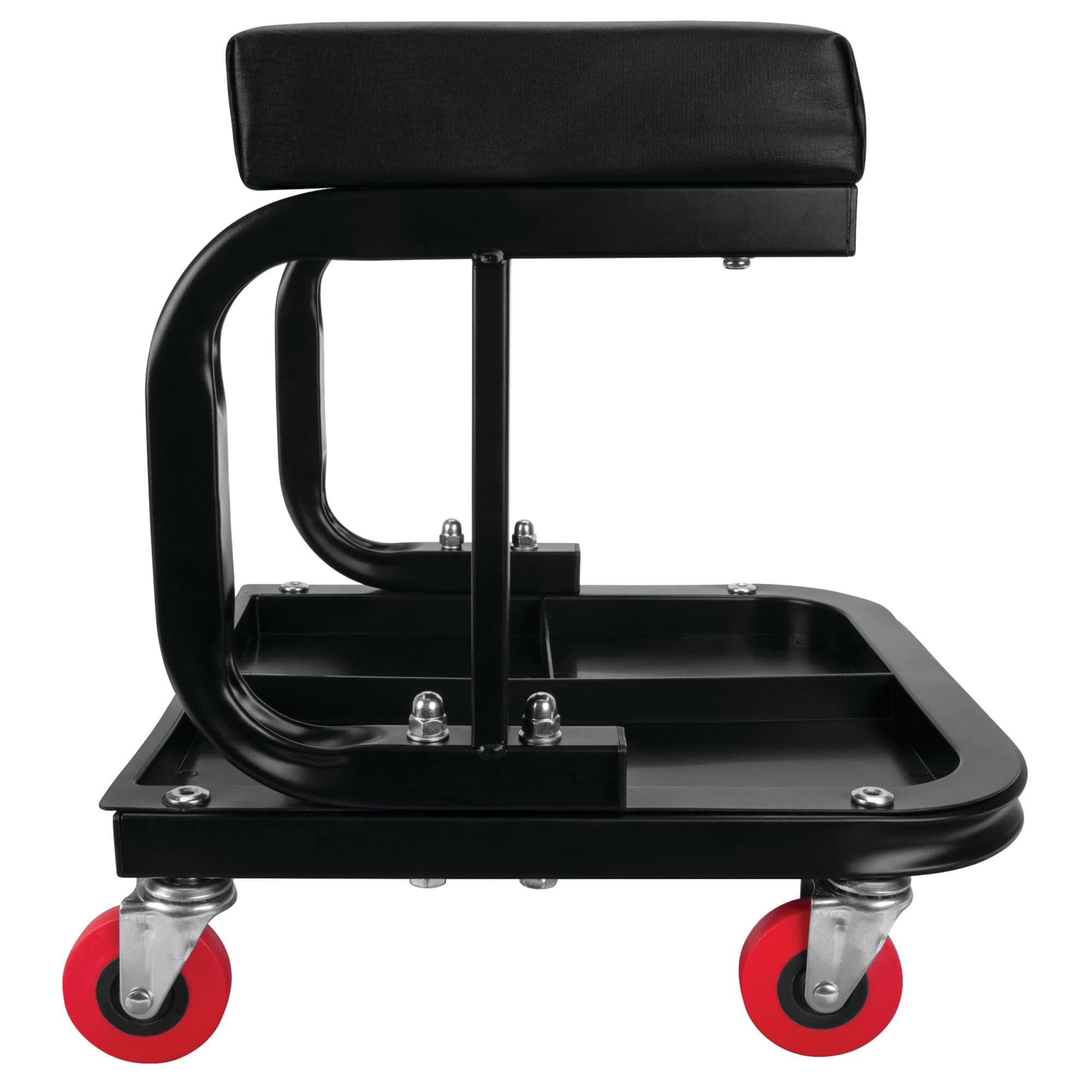 C-Frame Performance Tool W85007 Rolling Work Seat with Tool Tray for Mechanic Garages and Workshops, Black, 11.5 x 12.5-inch Tray