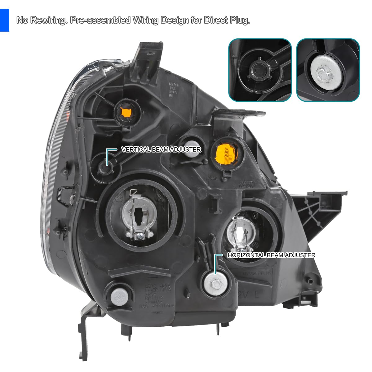 Chrome Headlights SPEC-D TUNING Compatible with 2005-2006 Honda CR-V models made in Japan only