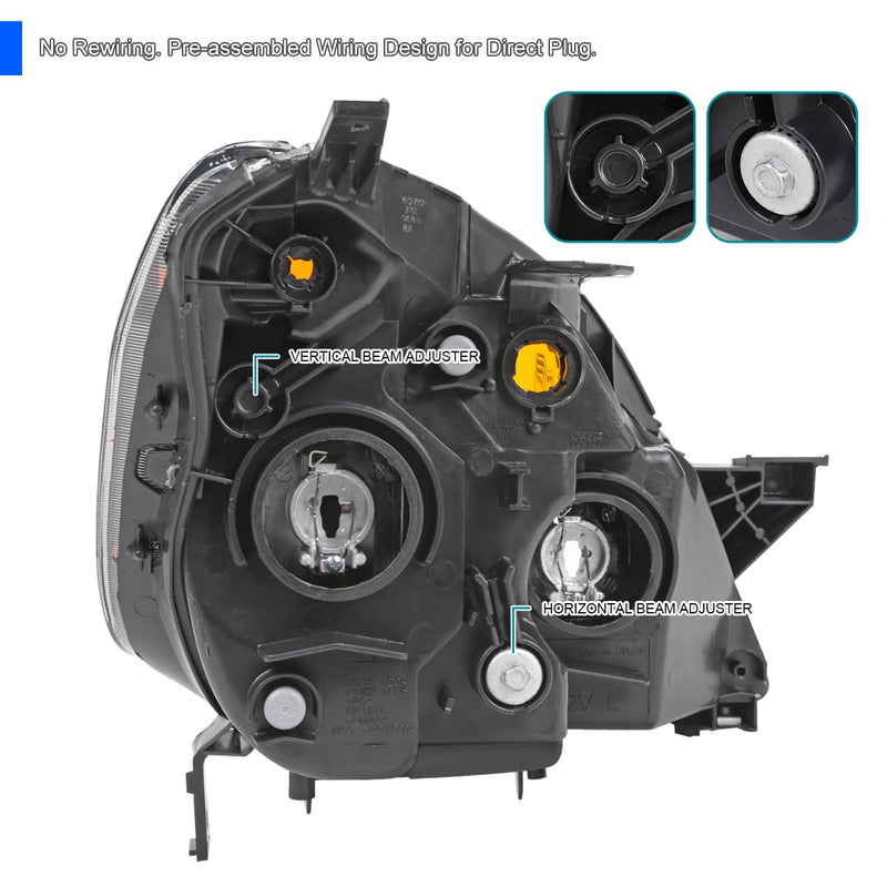 Chrome Headlights SPEC-D TUNING Compatible with 2005-2006 Honda CR-V models made in Japan only
