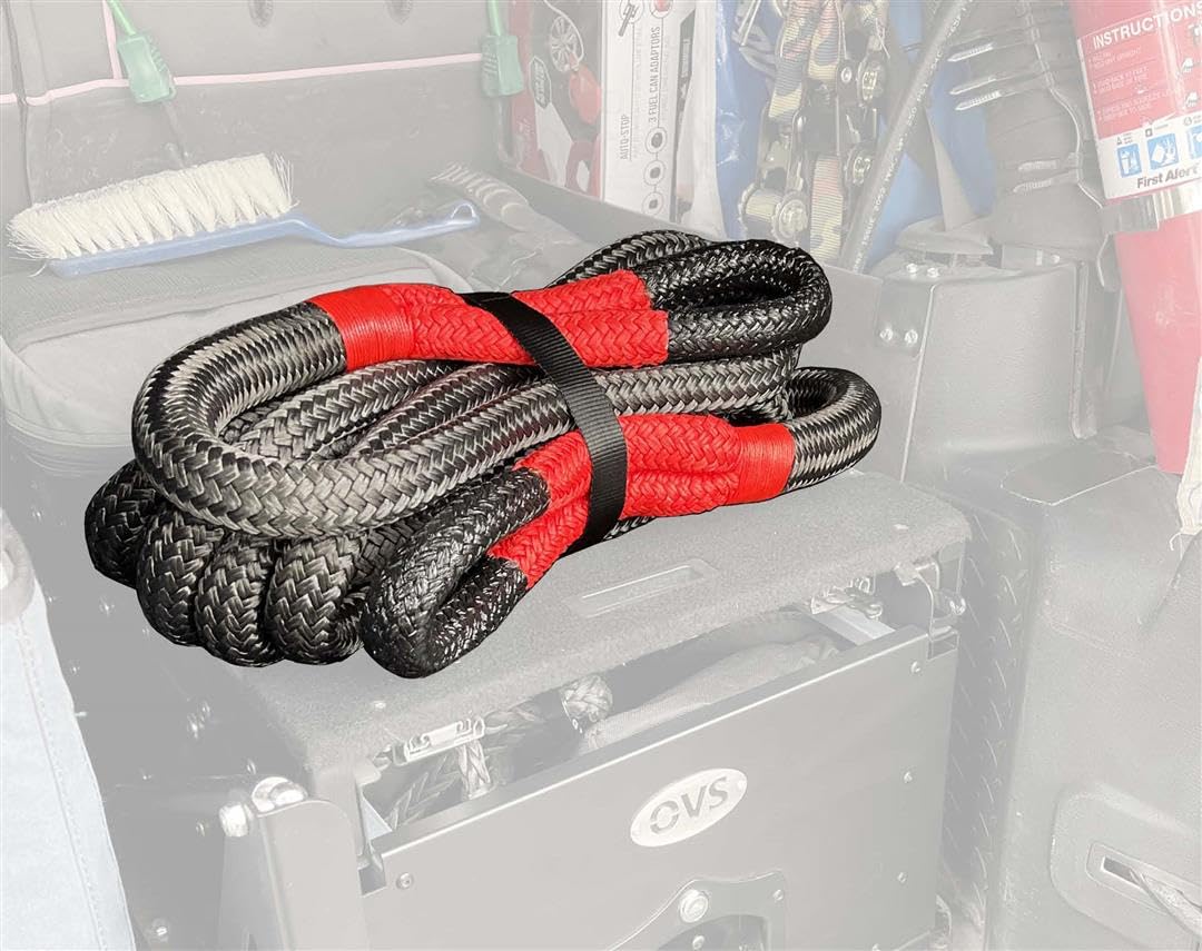 Kinetic Recovery Rope Overland Vehicle Systems Brute with 30% Stretch Storage Bag (1" Thick - 30 ft. Long)