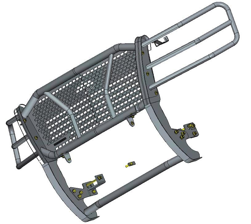 Heavy Duty Black Horse Rugged Grille Brush Bumper Guard Modular Black Come with Pair of 5.3" Dia.LED Lights with Black Trim Rings Compatible with 2007-2013 Chevrolet Silverado 1500-RU-CHSI07-B-PLFB