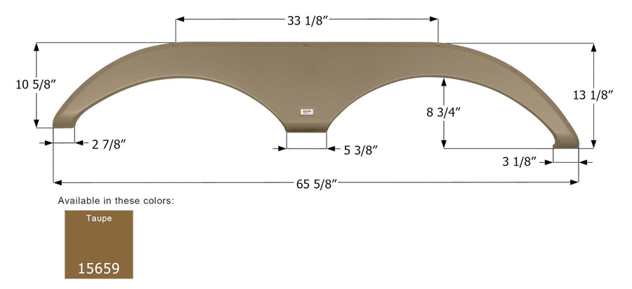 Tandem Axle Fender Skirt Icon 15659 FS5658R for Forest River - Taupe