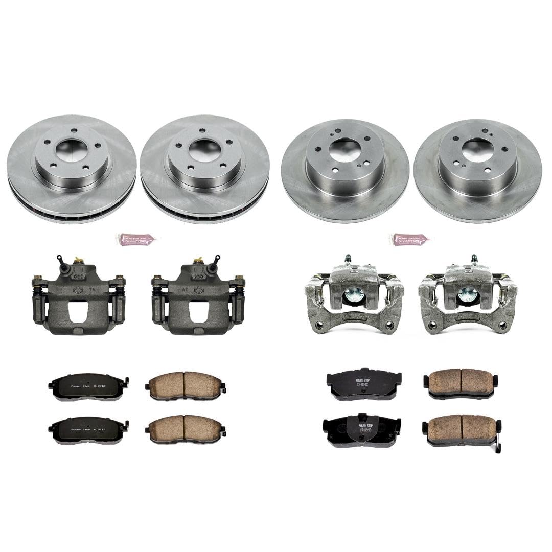Power Stop KCOE2704A Replacement Autospeciality Front and Rear Caliper Kit- OE Rotors, Ceramic Brake Pads, Calipers For Nissan Maxima 1999 [Model Specific]