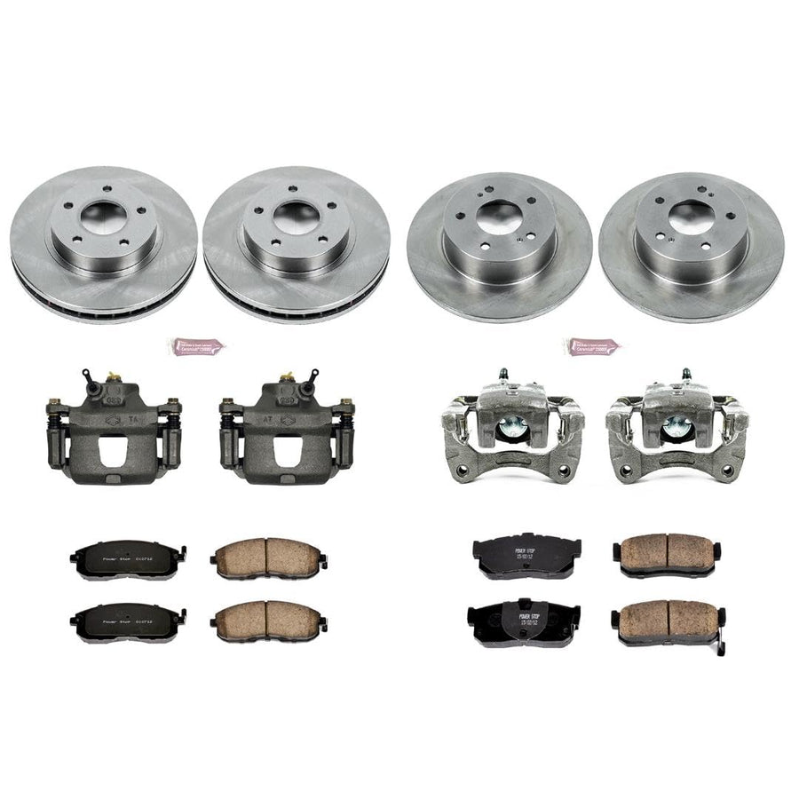 Power Stop KCOE2704A Replacement Autospeciality Front and Rear Caliper Kit- OE Rotors, Ceramic Brake Pads, Calipers For Nissan Maxima 1999 [Model Specific]