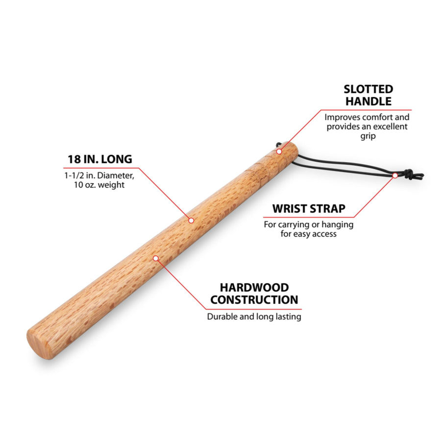 W3069 Performance Tool 18-in, 10 Ounce Solid Wood Tire Thumper for Checking Tire Pressure on Large Vehicles, Buses, Semi-Trucks, RVs, Trailers, SUVs with Hardwood Construction and Wrist Strap
