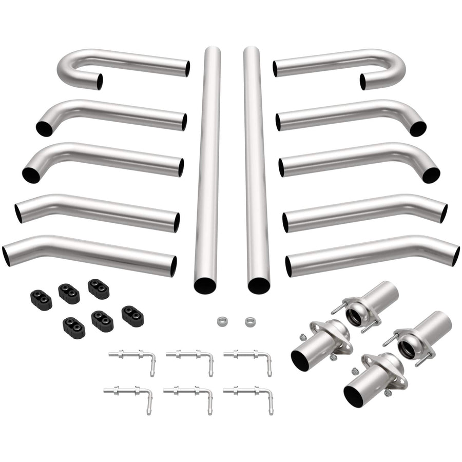 MagnaFlow Custom Builder Kit Performance Exhaust System 10701 - Stainless Steel 2.25in Main Piping Diameter, Dual Exhaust Type - Designed for Power and Sound