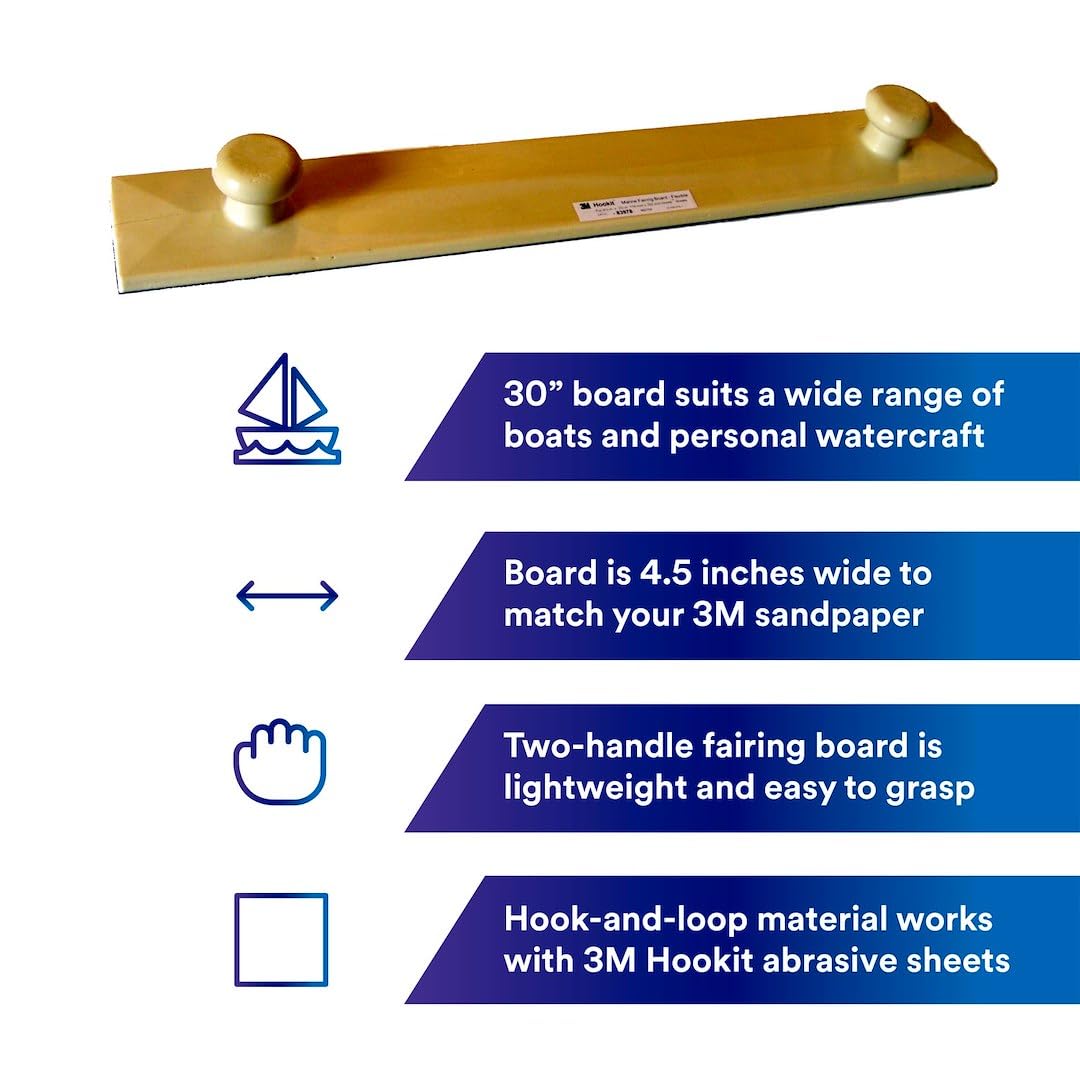 Hookit 3M Fairing Board - Hook & Loop Attachment - 4 1/2 in Width x 30 in Length - Flexible - 83978 [PRICE is per EACH]
