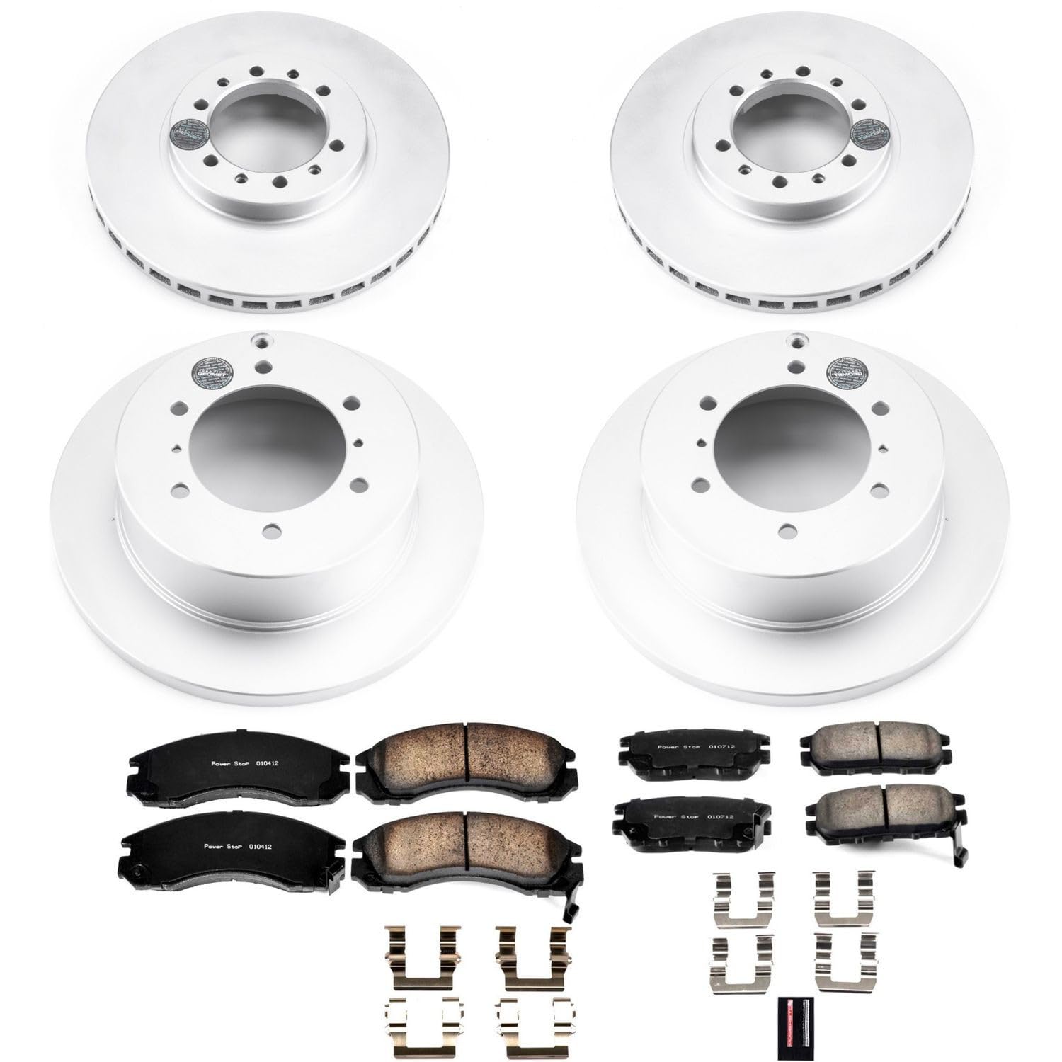 Power Stop Front and Rear CRK4305 Brake Rotors and Ceramic Pads Brake Kit For Cadillac Escalade Chevy Silverado 1500 Suburban Tahoe GMC Sierra 1500 Yukon XL Yukon Denali [Application Specific]