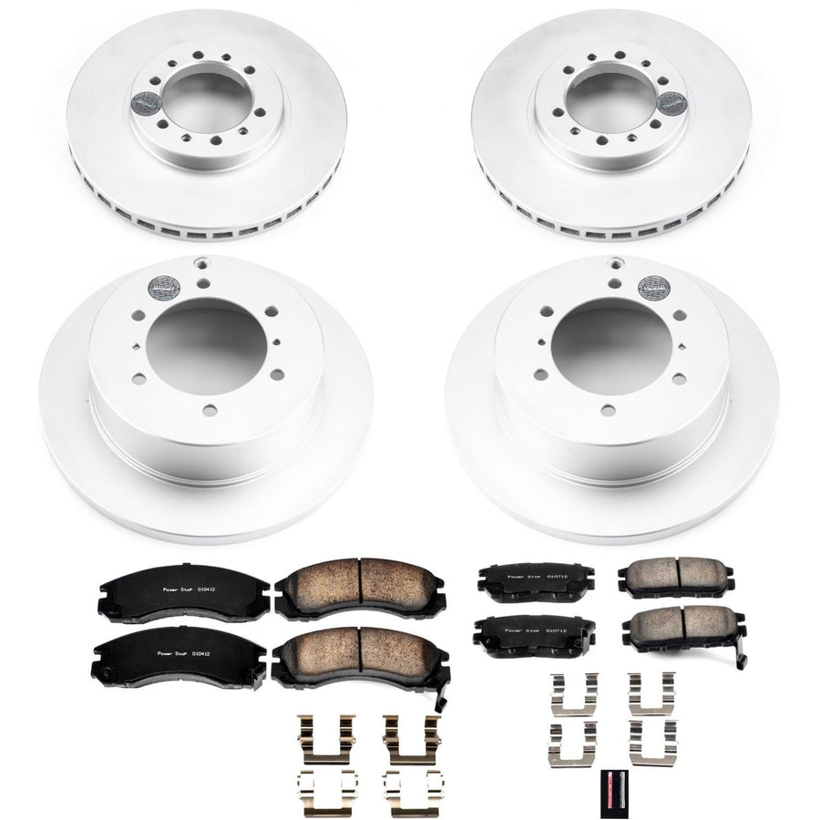 Power Stop Front and Rear CRK4305 Brake Rotors and Ceramic Pads Brake Kit For Cadillac Escalade Chevy Silverado 1500 Suburban Tahoe GMC Sierra 1500 Yukon XL Yukon Denali [Application Specific]