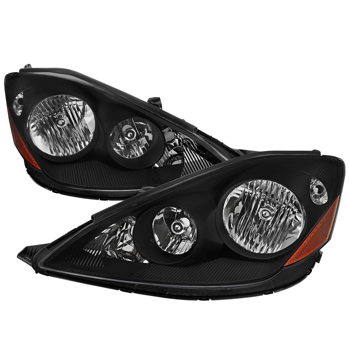 Black Headlights Spec-D Tuning Compatible with 2006-2010 Toyota Sienna, Left + Right Pair Headlamp Assembly