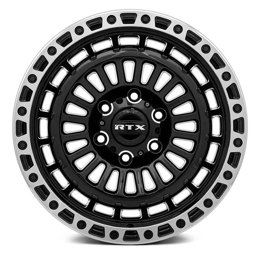 MOAB RTX Custom Wheel - 18x9, -15 Offset, 5x127 Bolt Pattern, 71.5mm Hub - Gloss Black with Machined Lip Rim
