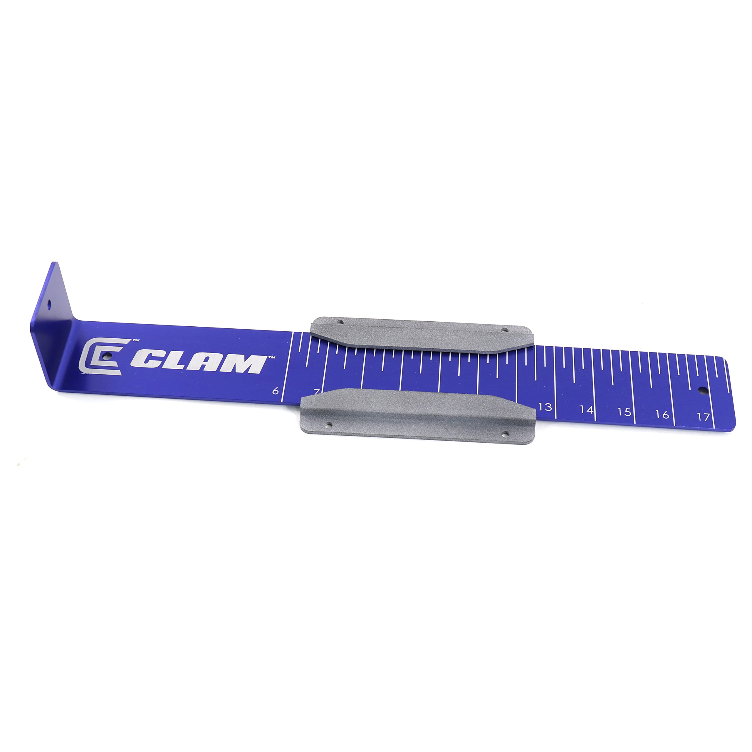 CLAM Fish Trap 15948 Precision Bump Board with Sleeve – 17" Aluminum Fish Measuring Board – Laser-Etched 10" to 17" Scale – Mountable to Shelter Tubs or Hard Surfaces – Includes Mounting Sleeve