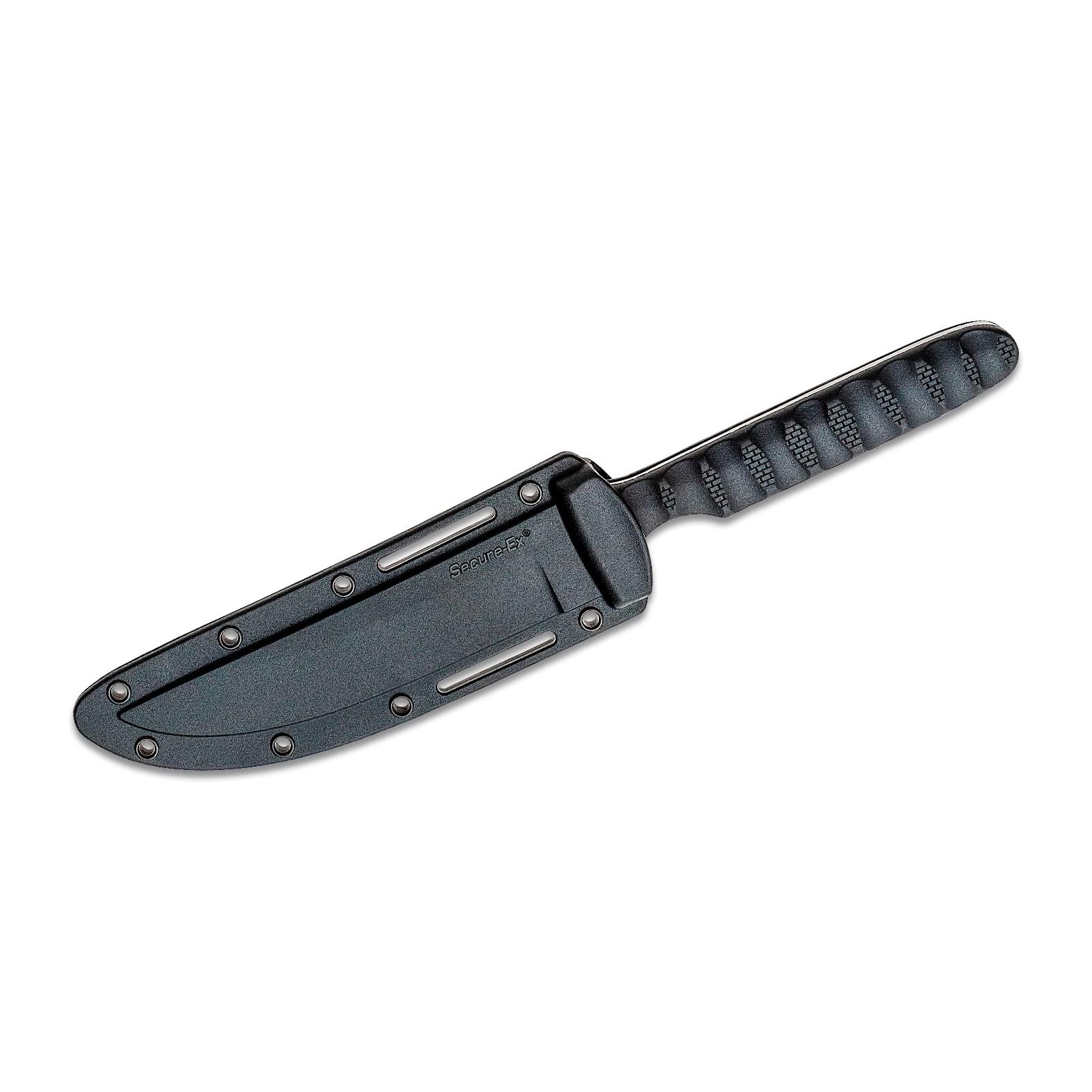Cold Steel 4" Bowie Spike Durable Lightweight German 4116 Stainless Steel Fixed Blade Tactical Outdoor Hunting Neck Knife, Textured Griv-Ex Handle, Secure-Ex Sheath