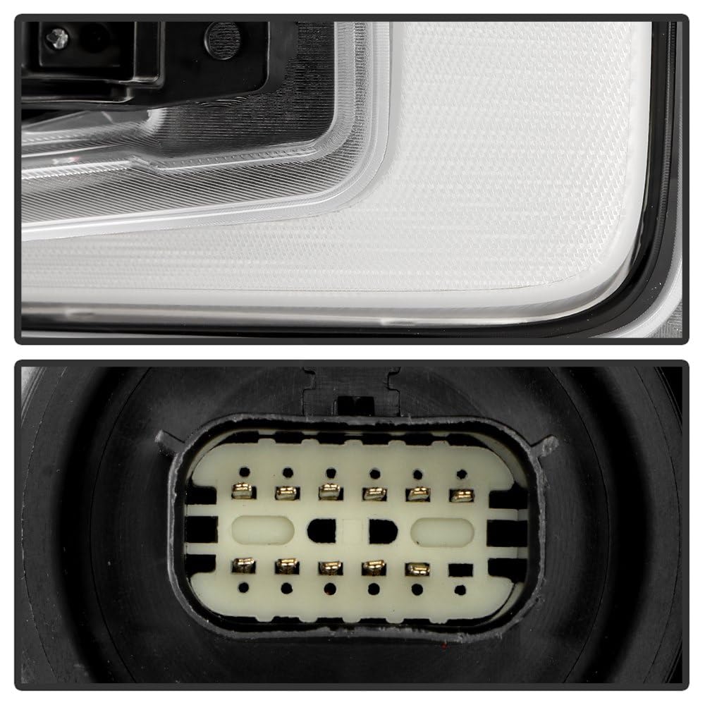 Chevy Silverado 22-24 1500 (LT RST W/O Rally Edition) Spyder (POE) LED Reflector with LED Signature DRL and Amber Tracer Animation Headlight - OE Right
