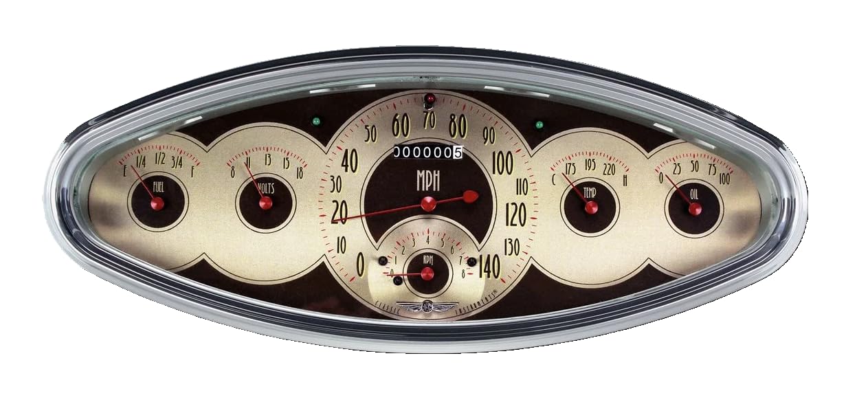 AN6400PB Classic Instruments All American Nickel 6 Gauge Set Polished Bezel GM