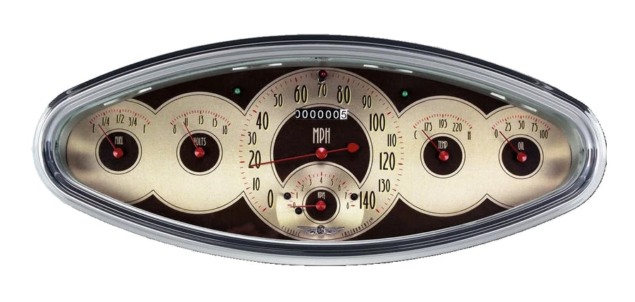 AN6400PB Classic Instruments All American Nickel 6 Gauge Set Polished Bezel GM