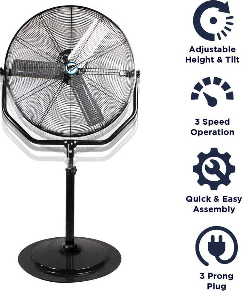 MaxxAir Ventamatic Ltd 30" Heavy Duty Pedestal Fan HVPF30YOKEUPS