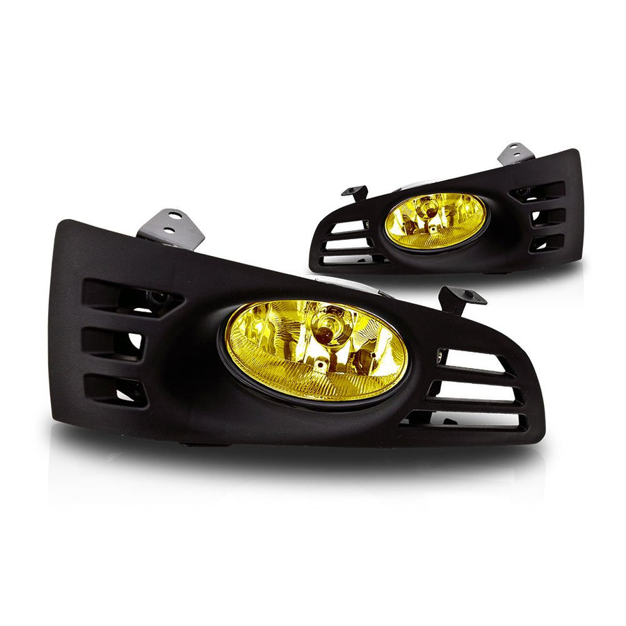 Winjet Driving Fog Lights Compatible with [2003 2004 2005 Honda Accord Coupe] + Switch + Wiring Kit (Yellow)