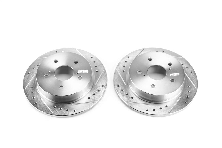 Power Stop Evolution Performance Drilled, Slotted & Plated Rear Brake Rotor Pair JBR1544XPR For Suzuki Kizashi 2010-2013 [Model Specific]