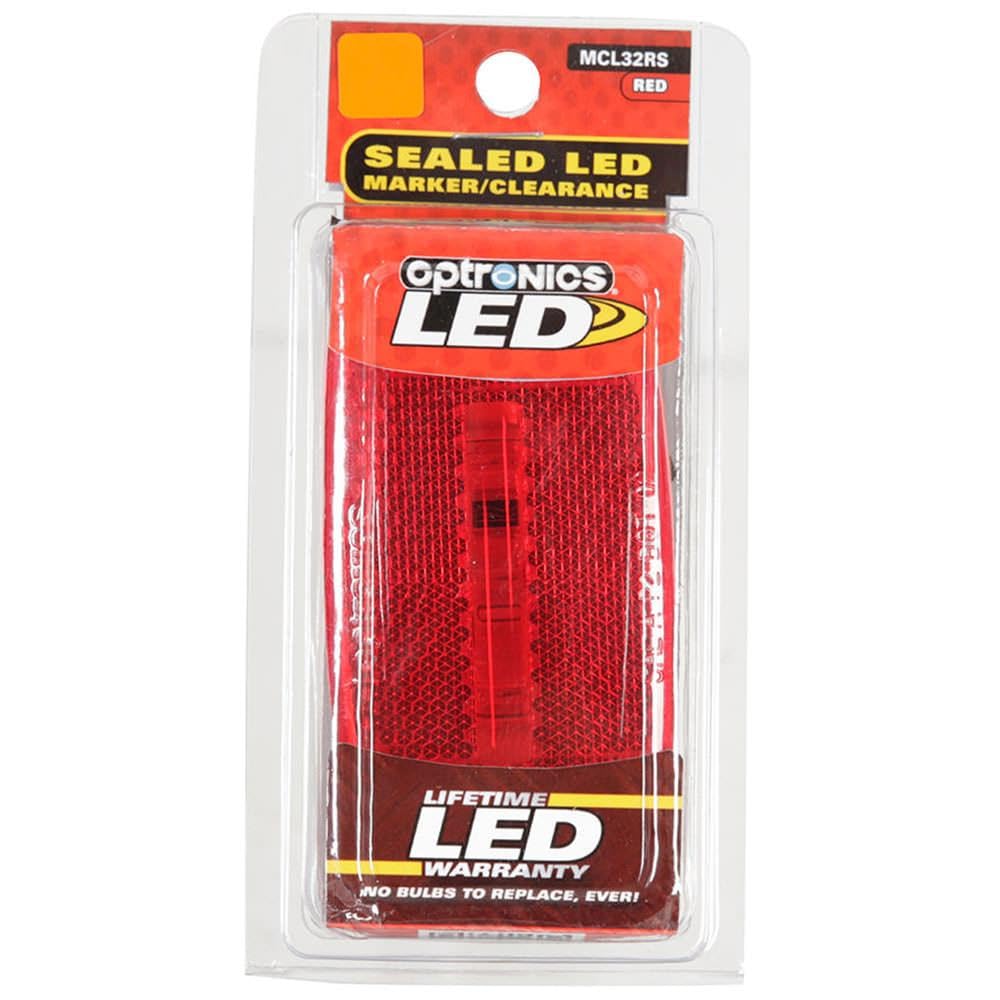 Optronics Surface Mount MCL32RS LED Marker Clearance Light with Reflex, Red