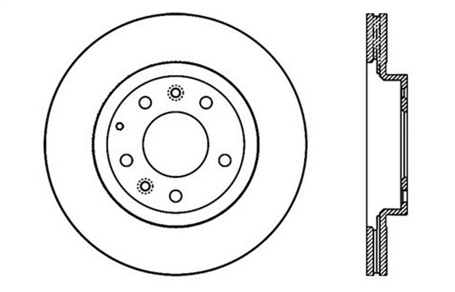 Sport Drilled/Slotted Brake Rotor StopTech 127.45075L (Front Left), 1 Pack