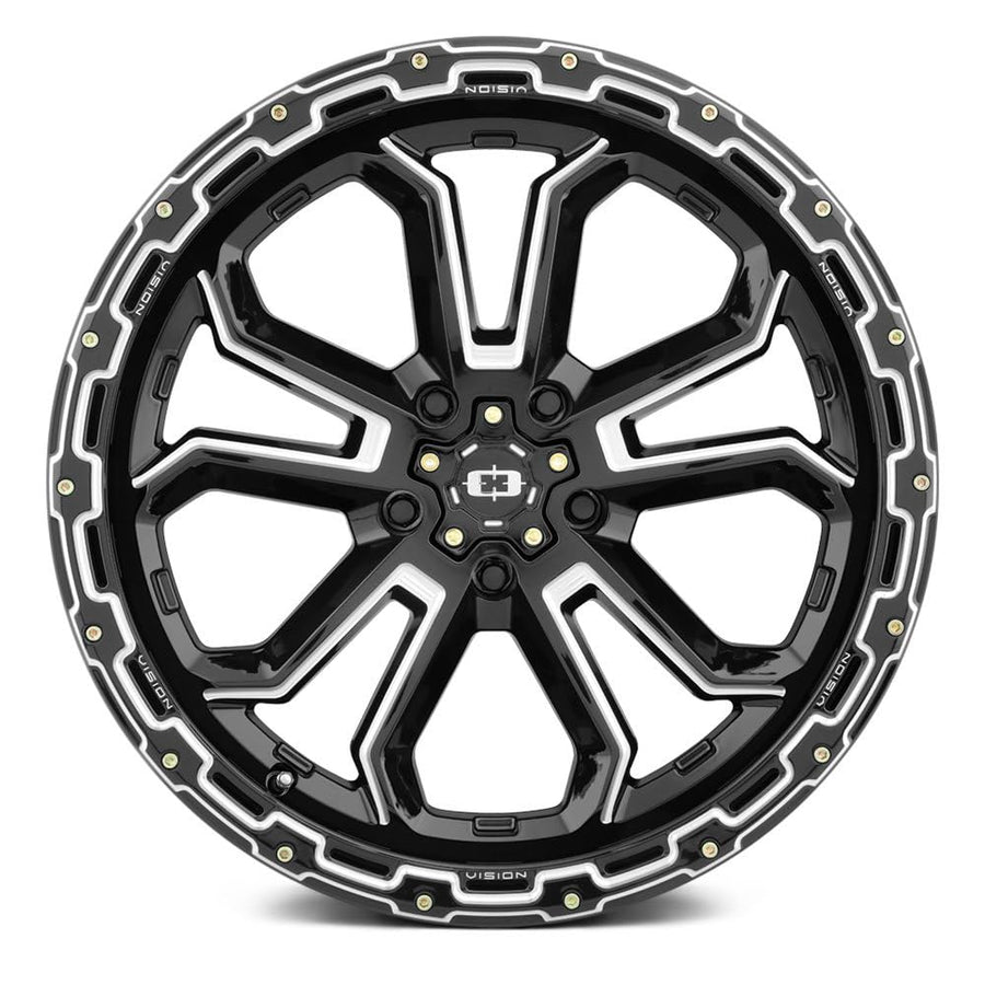 16x8 Vision Korupt 5x4.5" +0mm Black/Milled Wheel Rim 16" Inch