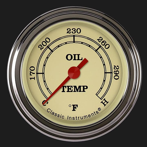 Vintage Classic Instruments VT128SLF 2-1/8" Oil Temperature Gauge Full Sweep