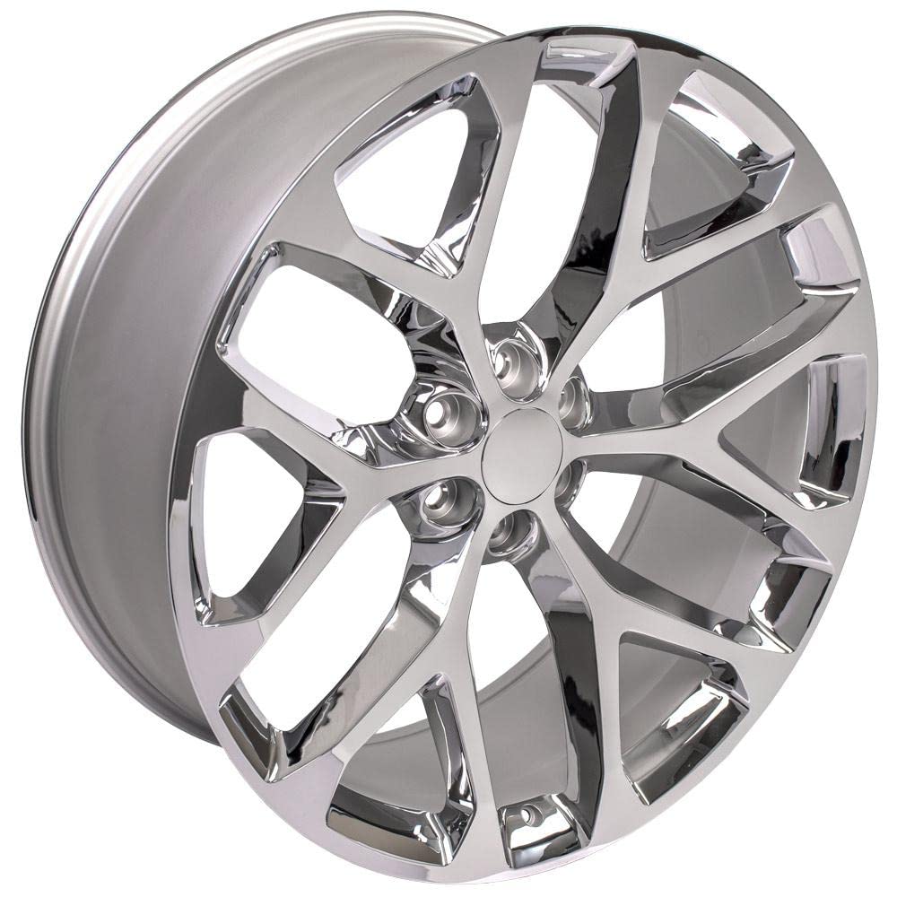 26 Inch OE Wheels CV98B Rim Fits Silverado 1500 Snowflake Style 6x139.7 26x10 Chrome - Hollander 5904 (1)