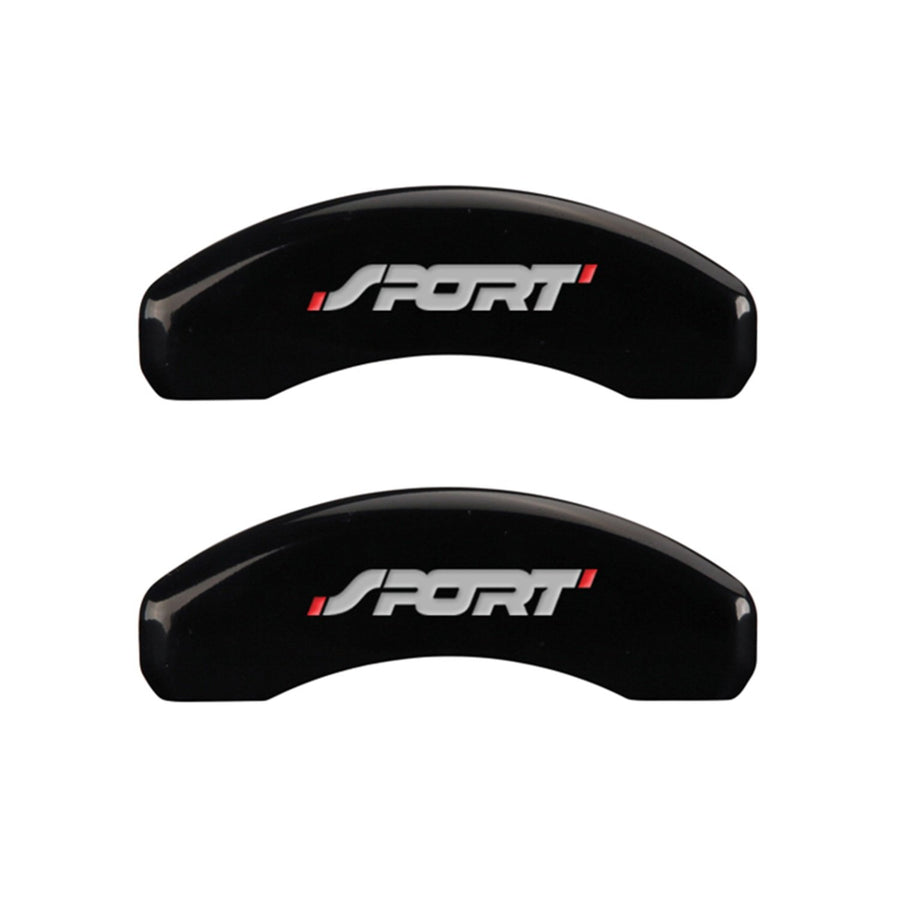Black MGP Caliper Covers 10119SSP1BK Engraved with Silver Sport (Bold, No Bolts) (Set of 4)