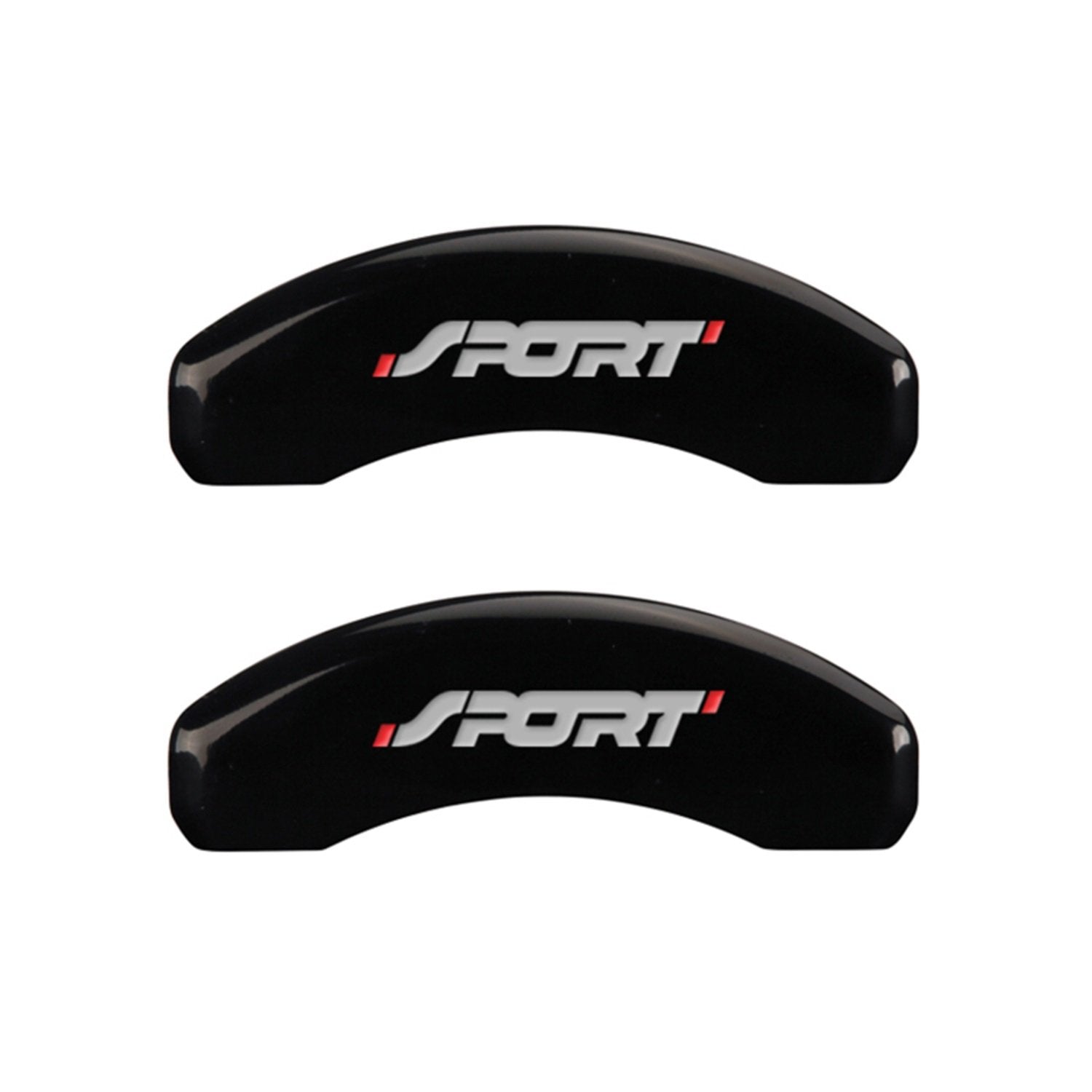 Black MGP Caliper Covers 10119SSP1BK Engraved with Silver Sport (Bold, No Bolts) (Set of 4)