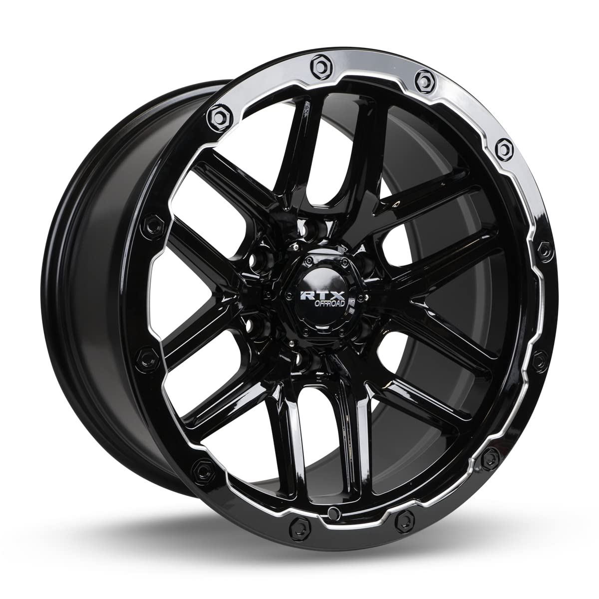 RTX® Volcano, 083003, Gloss Black Milled Edge, 20x10 6x135 ET-18 CB87.1 (Offroad)