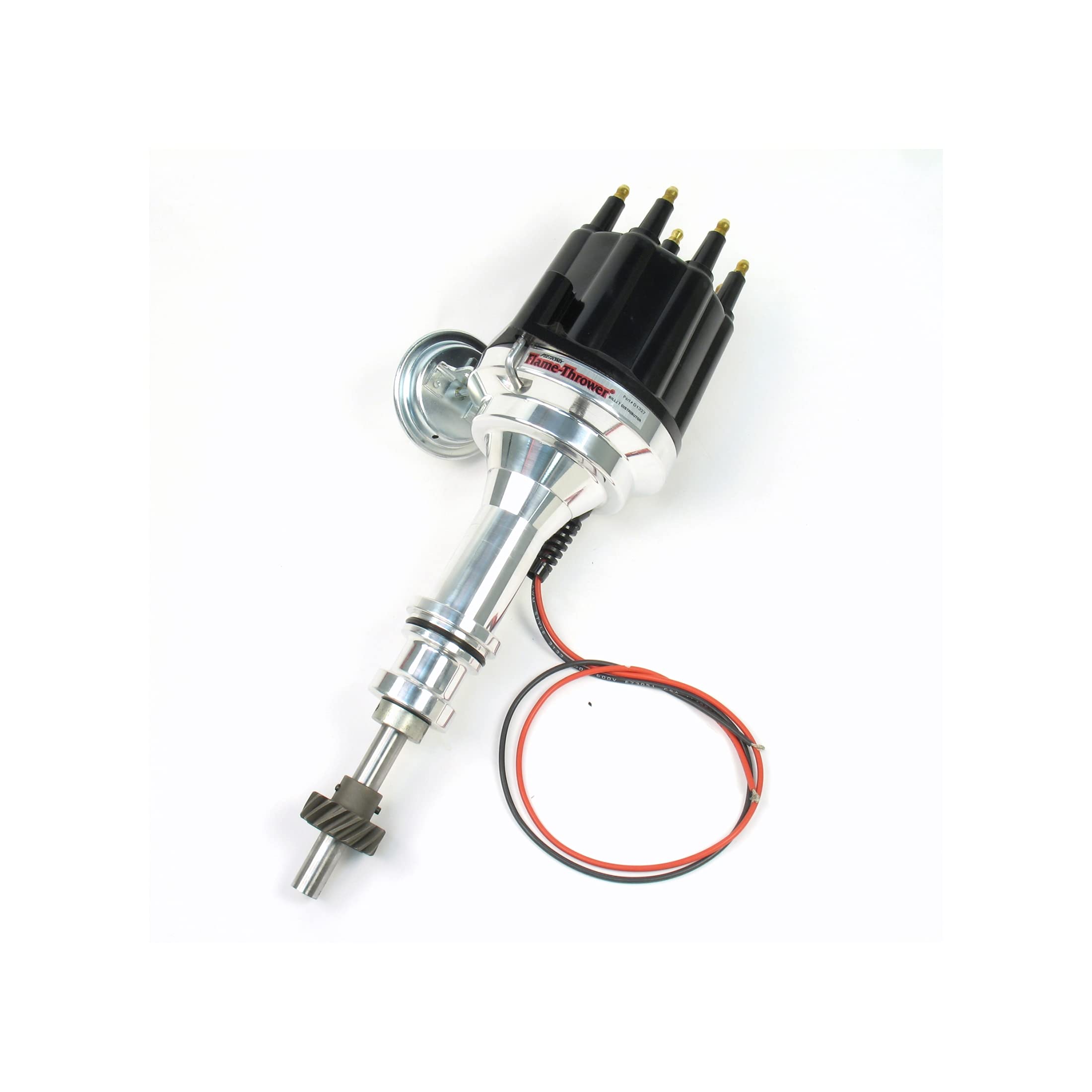 Pertronix D7132710 Flame-Thrower Black Male Cap Vacuum Advance Billet Electronic Distributor with Ignitor III Technology for Ford 351C