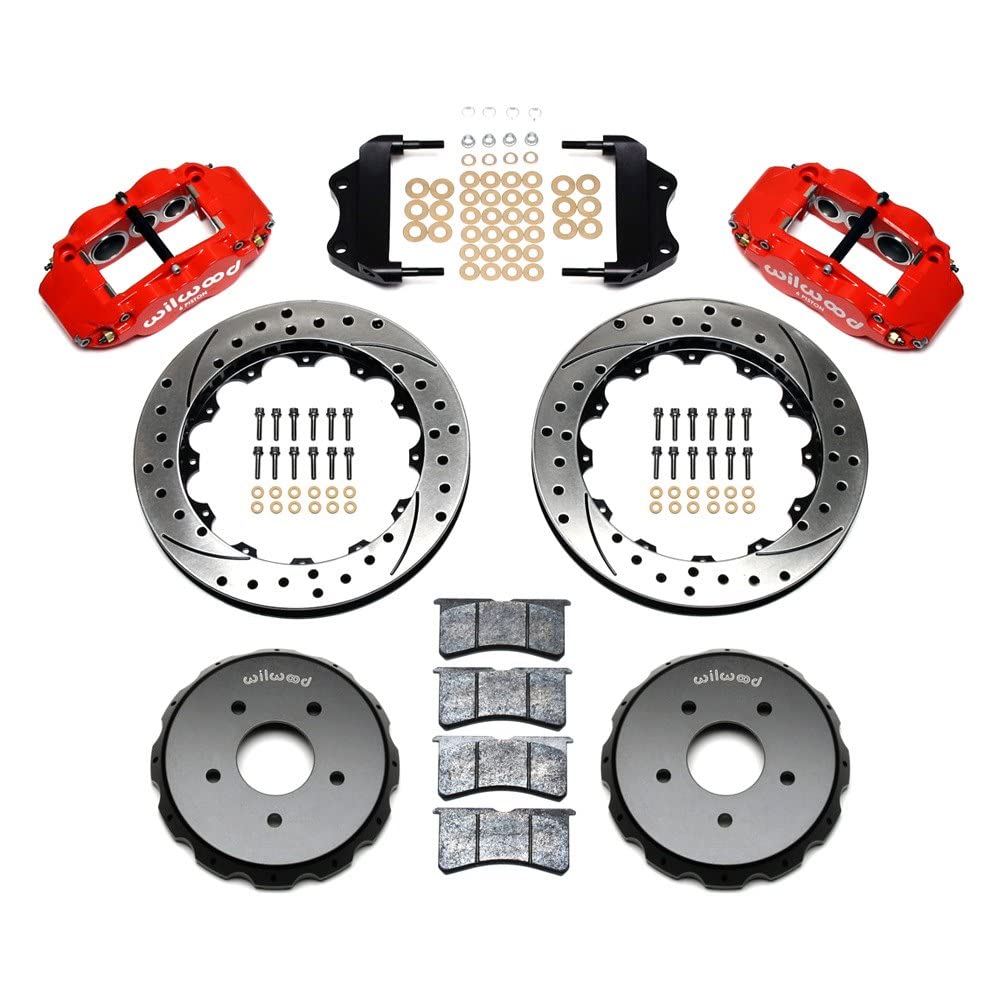 140-8753-DR WILWOOD FNSL6R Front Hat Kit, 13.06", Drilled, Red 2004-2006 Pontiac GTO
