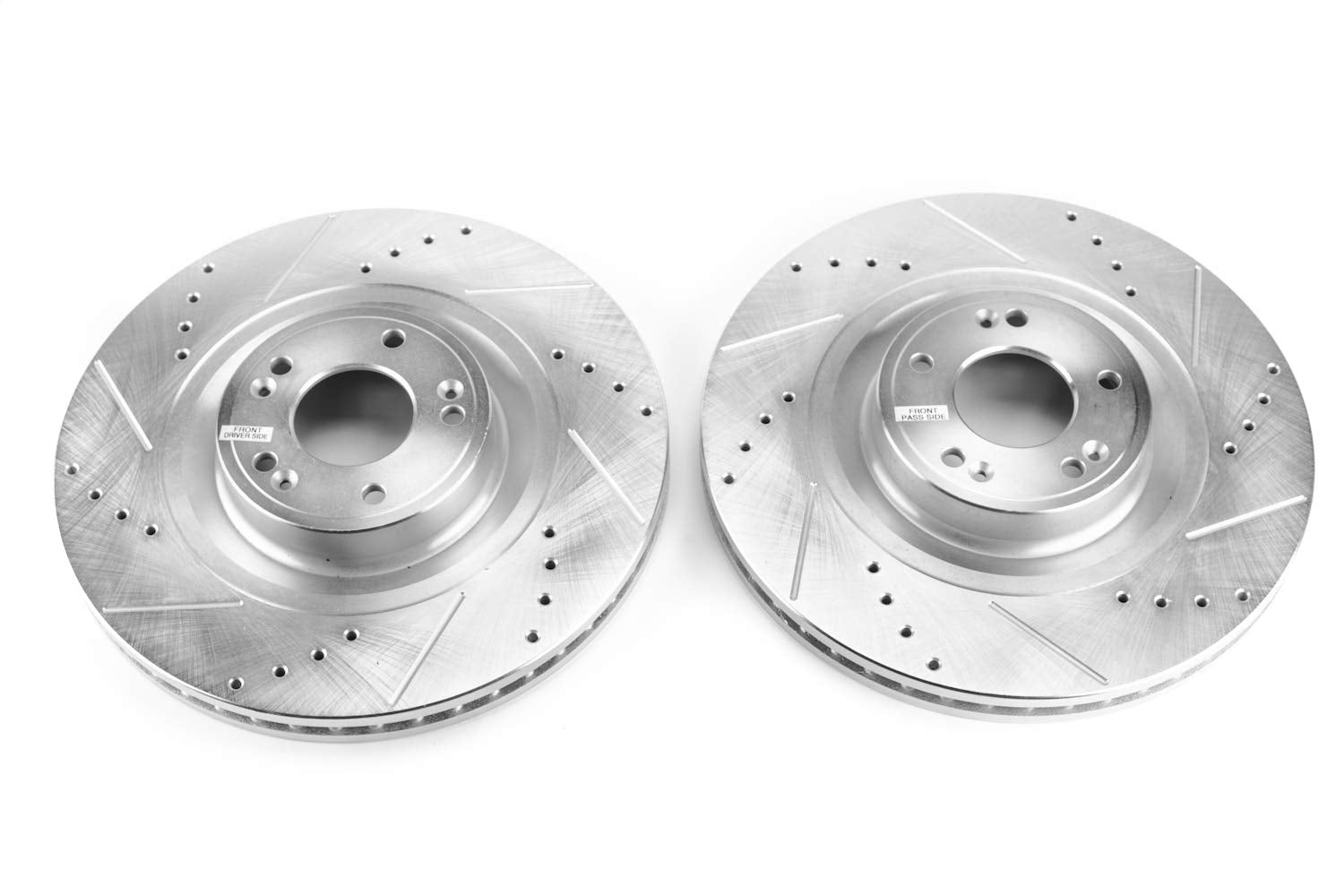 Power Stop JBR1537XPR Front Brake Rotor Pair Drilled and Slotted For Hyundai Equus 2012-2016, Hyundai Genesis 2015-2016, Kia K900 2015-2017 [Model Specific]
