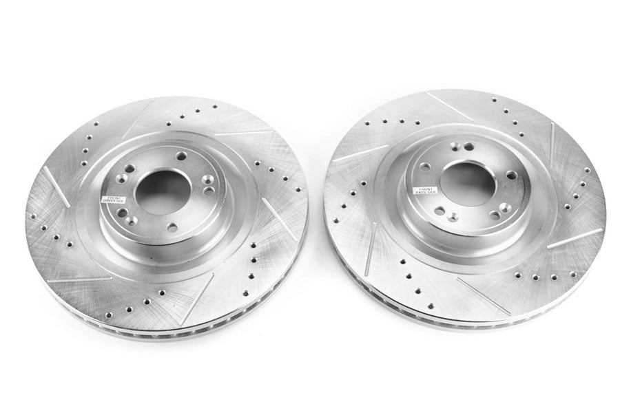 Power Stop JBR1537XPR Front Brake Rotor Pair Drilled and Slotted For Hyundai Equus 2012-2016, Hyundai Genesis 2015-2016, Kia K900 2015-2017 [Model Specific]