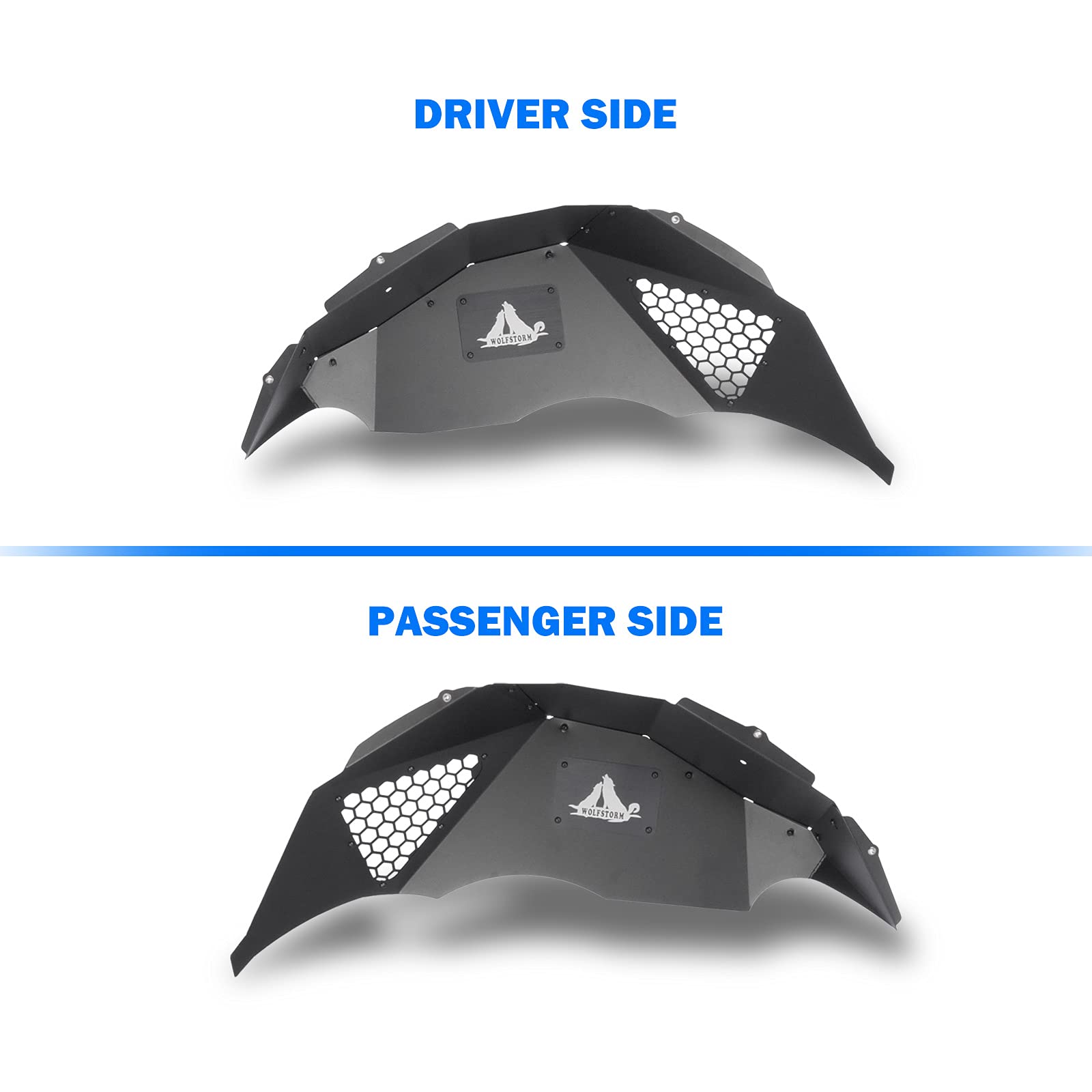 Inner Liners Rear Fender Flares for 2018-2026 Jeep Wrangler JL/JLU,WOLFSTORM 2 PCS Steel Compatible for 2018-2026 Jeep Wrangler JL & JLU,Black