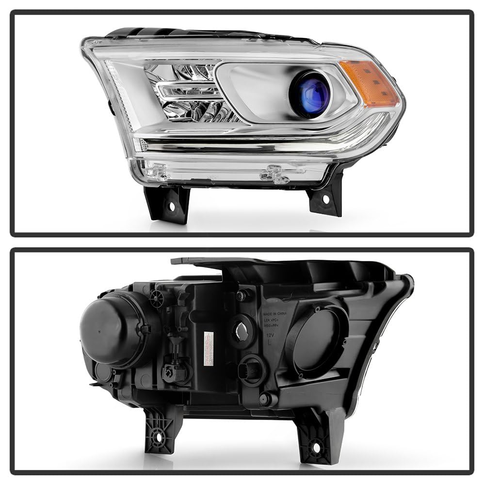 Dodge Durango 2014-2017 Spyder (OE) Halogen Without DRL LED Models Only (Do Not Fit Xenon HID Models) OEM Style Driver Side Headlight - Left - Chrome