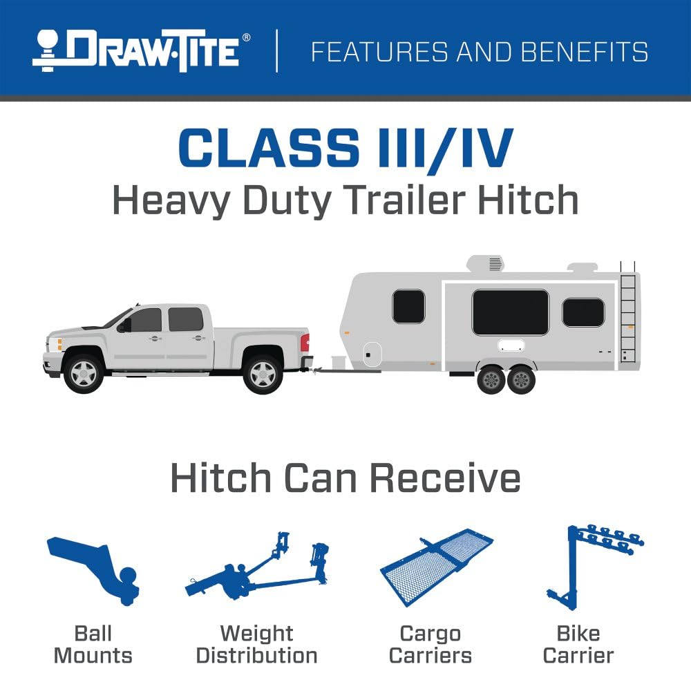 Class 3 Draw-Tite 76182 Trailer Hitch, 2 Inch Square Receiver, Compatible with 2014-2018 Subaru Forester.