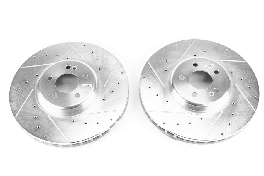 Power Stop EBR1649XPR Front Brake Rotor Pair Drilled and Slotted For C43 AMG, C450, CLS450, E300, E350, E400, E43 AMG, E450, E53 AMG, GLC300, GLC350e, GLC43 AMG, GLC4 [Model Specific]