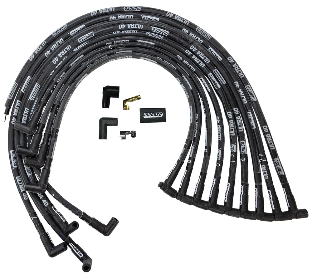 WIRE SET MOROSO,ULTRA 40,SLEEVED,SBC,BLACK 73818